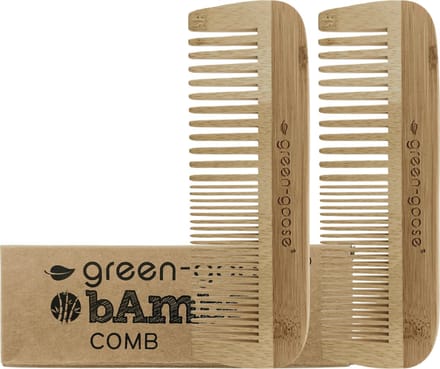 green-goose® Bamboe Kam - 2 Stuks - 100% Natuurlijk en Biologisch Afbreekbaar