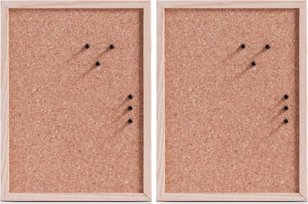 Zeller prikbord incl. punaises - 2x - 30 x 40 cm - kurk