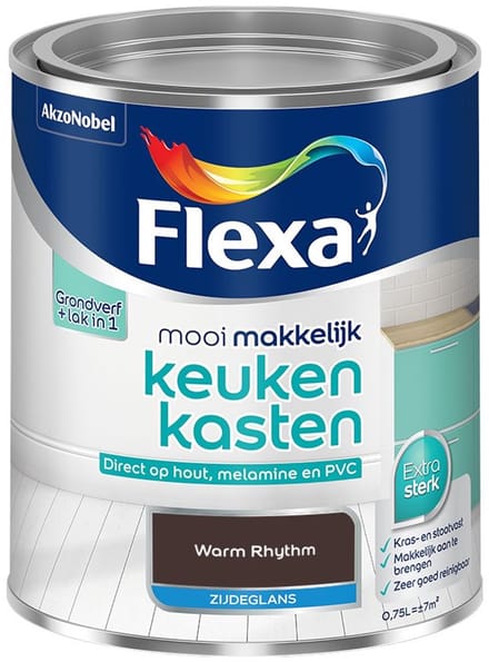 Flexa - Mooi Makkelijk Keukenkasten Zijdeglans - Warm Rhythm - Mengverf - 750 Ml