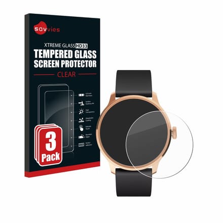 Savvies - Glas Screenprotector voor Withings ScanWatch Light - Gehard Beschermglas 9H 3 Stuks