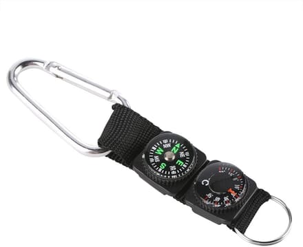 Multifunctionele Rugzak Thermometer en Compas Sleutelhanger - Draagbaar voor Buitenactiviteiten