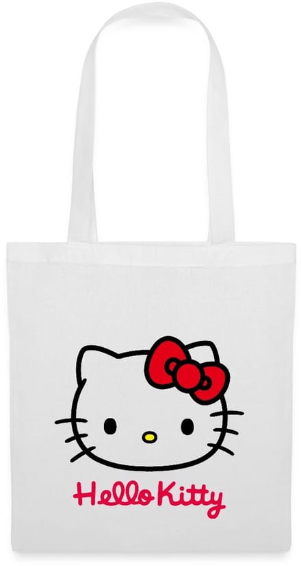 Hello Kitty Klassiek Portret Hello Kitty Tekst Tas Van Stof Schoudertas