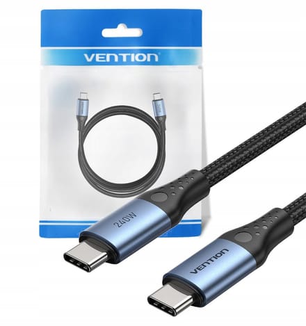 Vention USB-C naar USB-C Kabel 240W 5A 1m Zwart