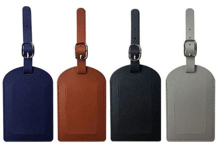 Oliva's - Bagagelabel voor koffer - Kofferlabel set van 4 stuks - Leer - Basis kleuren