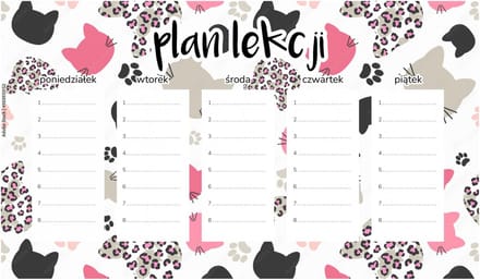 Wallvy Magnetische Lesrooster - Katten Design - 30x17,5 cm - Personaliseerbaar - Drooguitwisbare Marker