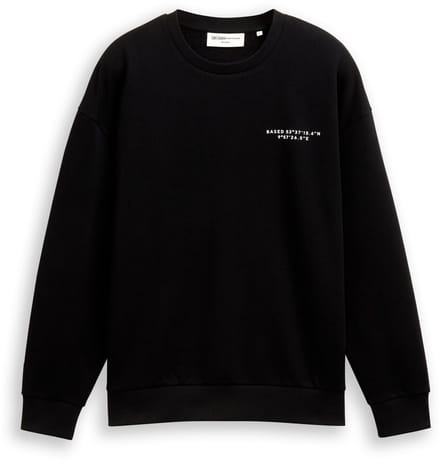 Tom Tailor Denim - Relaxed sweatshirt met print - Maat S - Black
