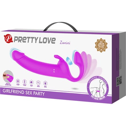 Pretty Love - Zanini - Vibrerende Strapless Strap-On - Paars