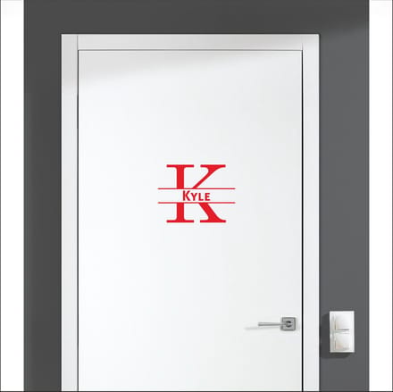 Deursticker Met Naam -  Kyle - Rood