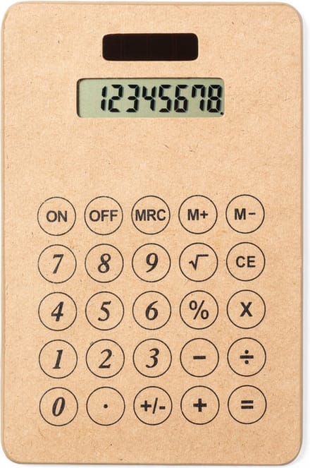 Rekenmachine - Rekenmachines - Calculator - Bureau accessoires - Solar - Duurzaam - Gerecycled karton - beige