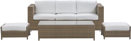 BELLUNO - Loungeset voor 5 - Wit - PE rotan