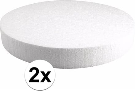 Rayher Piepschuim vormen schijf - 2x - Dia 30 cm breed en 4 cm dik - hobby figuren artikelen