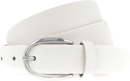 Vanzetti Leren Riem Classics 30mm Cambered Leather Belt W100 White Wit