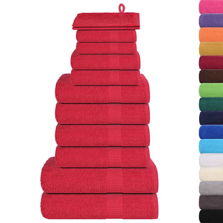 vidaXL - 12-delige - Handdoekenset - FROGN - 360 - g/m² - rood