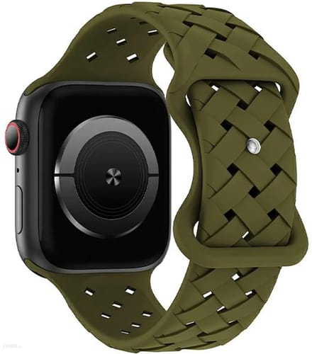 Beline Apple Watch Silicone Geweven band 38/40/41mm olijf/oliver doos