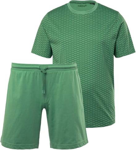 Men Plus - Heren - Pyjama T-shirt met print korte broek - Groen - Maat XL