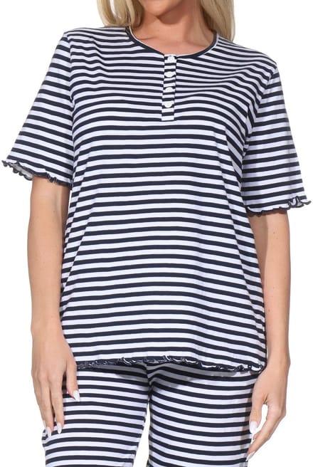Damespyjamashirt met korte mouwen mix & match