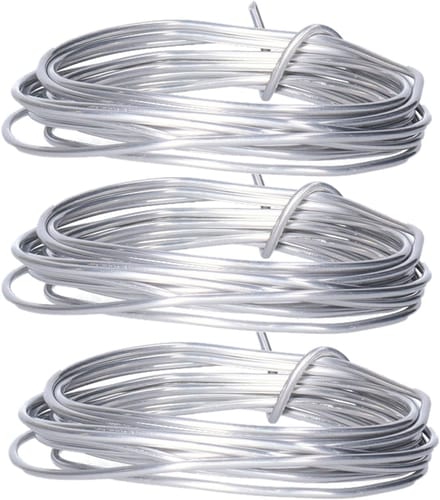 Hobby draad - 3x - hobby en knutsel draad - 2 mm x 200 cm - Bloemendraad/aluminiumdraad - zilver