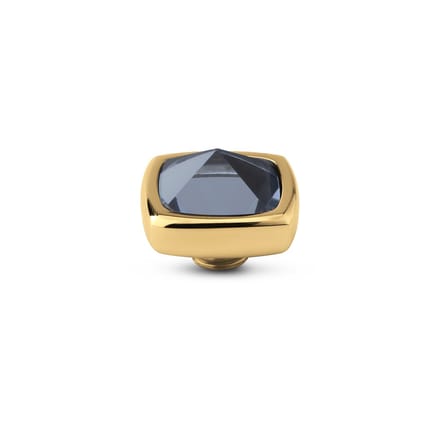 Melano Vivid Boxy CZ Steentje Jeans Blue Goud