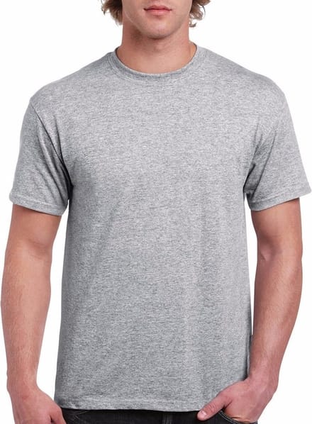 Gildan T-shirt - grijs - heren - zware kwaliteit - basic shirt - katoen - korte mouwen M