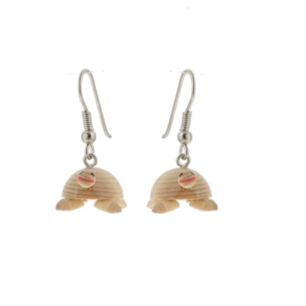 Behave - Oorbellen - Hout look - Schildpad bruin - Boho zomer 3 cm