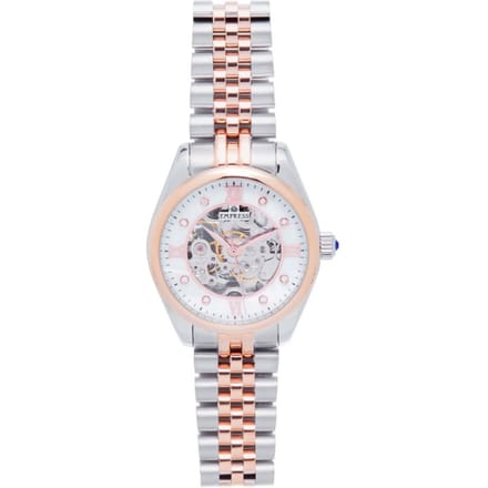 Empress Magnolia Automatic MOP Skeleton Dial Bracelet Watch