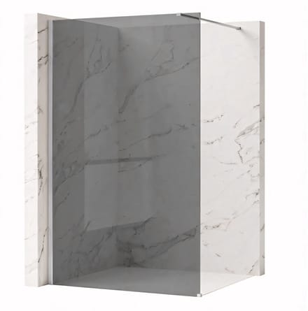 Rea Flexi Grey 120 - Gehard Glas 8 Mm (Grijs) - Douchewand - Chrome120X120X195Cm