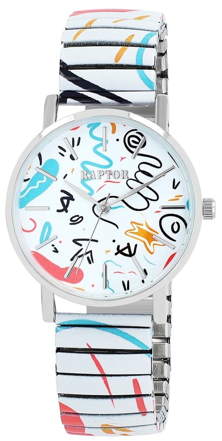Raptor Herenhorloge siliconen JW20204 met echte leren band, 5ATM, basic, modern, zakelijk
