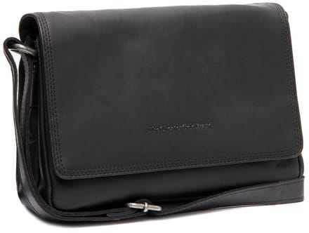 Chesterfield Forano Washed Waxed Pull Up Schoudertas - Zwart