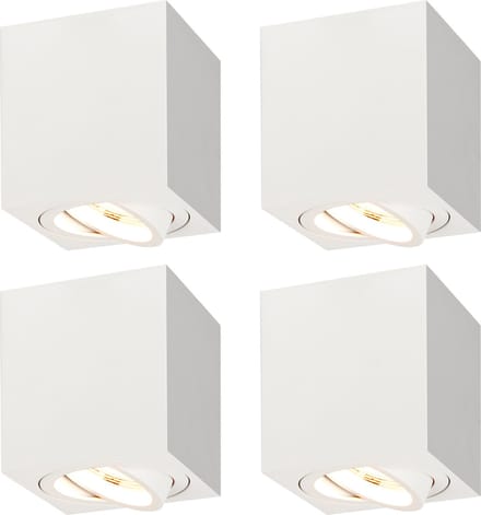 Ledvion - 4X LED Opbouwspots - Dimbaar - 3W - 2700K - Wit