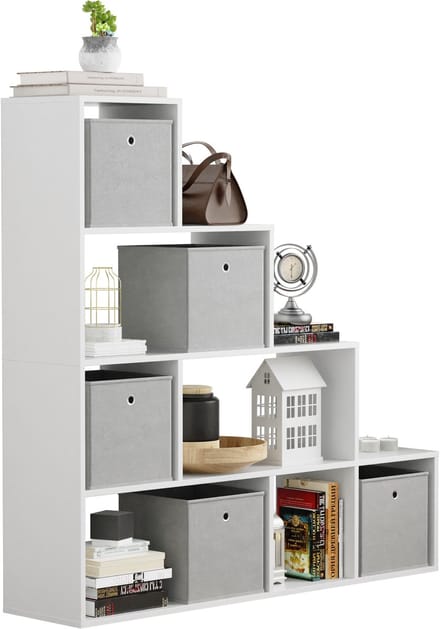 VDD - Vakkenkast - Vakken kast - Roomdivider - Trappenkast - Wit - 127,5x30x127,5cm