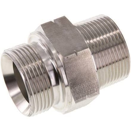 1 1/4'' NPT x G 1 1/4'' RVS Borstnippel 40 Bar - Hydrauliek - FL2S-M-ST-114NG