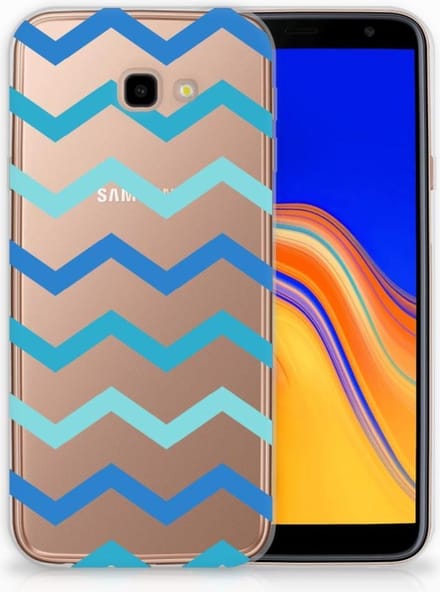 Samsung Galaxy J4 Plus (2018) TPU bumper Zigzag Blauw