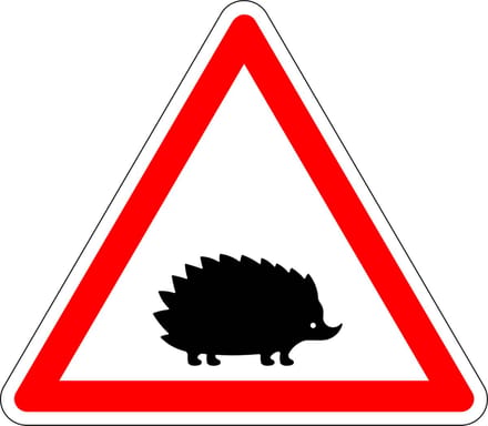 Pas op overstekende egels sticker 100 mm