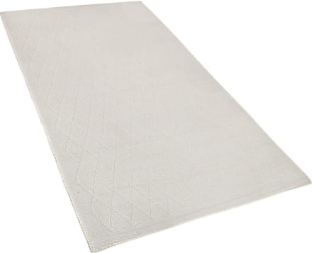 ERZIN - Laagpolig vloerkleed - Gebroken wit - 80 x 150 cm - Wol