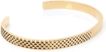Marenca gouden heren cuff armband met ruitdetails