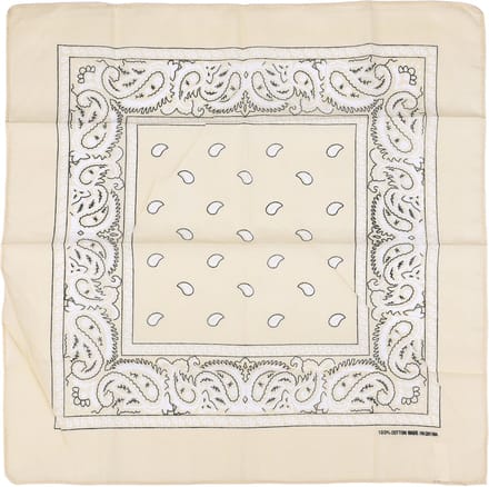 Klassieke Vierkante Sjaal met Traditioneel Bandanamotief (55x55cm) - Beige