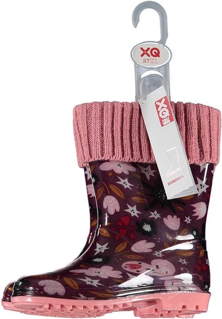 XQ Snowboots kinderen - gevoerde kinderlaars - roze print - maat 33