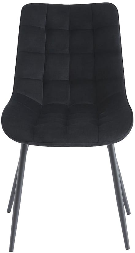 Vente-unique Set van 2 gestoffeerde stoelen - Fluweel en zwart metaal - Zwart - OLLUA