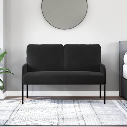 vidaXL - Banken - met - kussen - 110cm - Zwart - Multiplex
