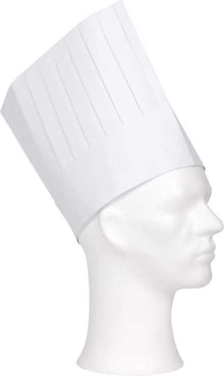 ComFort koksmuts - wit - papier - 19 cm - volwassenen - chef mutsen