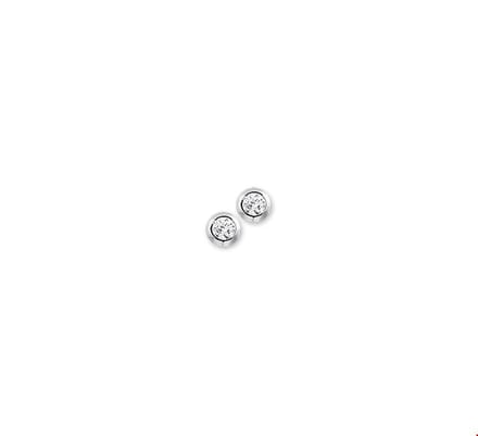 Oorknoppen Zirkonia Zilver Gerhodineerd Glanzend