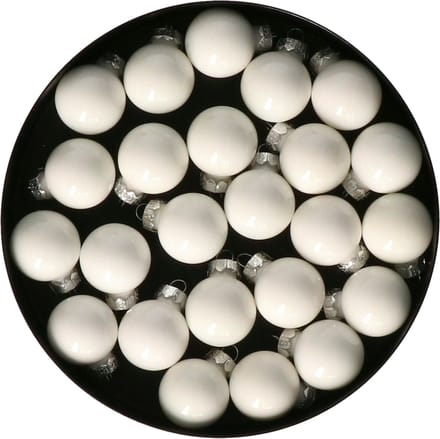 Othmar Decorations mini kerstballen - 24x st - wit - glas - 2,5 cm