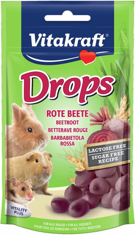 Vitakraft Knaagdier Drops Rode Biet Lactose Vrij