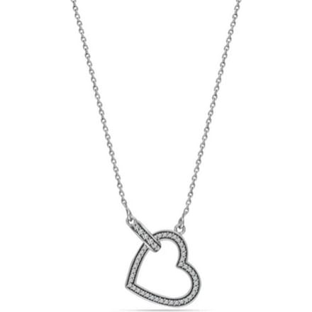 Damesketting, Scheve Hart, 925 Sterling Zilver BICLL027