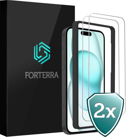 Screenprotector 2 Stuks - Geschikt voor Apple iPhone 15 Plus - Met Installatie Frame - Beschermglas - Gehard Glas - Tempered Glass - Screen Protector