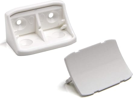 100 Stuk Hoekverbinder 24 x 24 x 44 mm met Afdekking - Wit