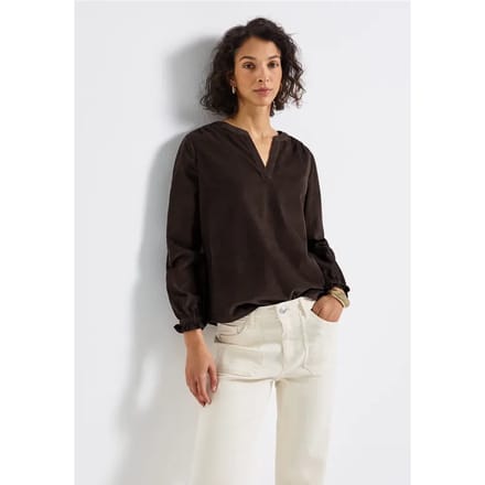 Corduroy blouse met ruches