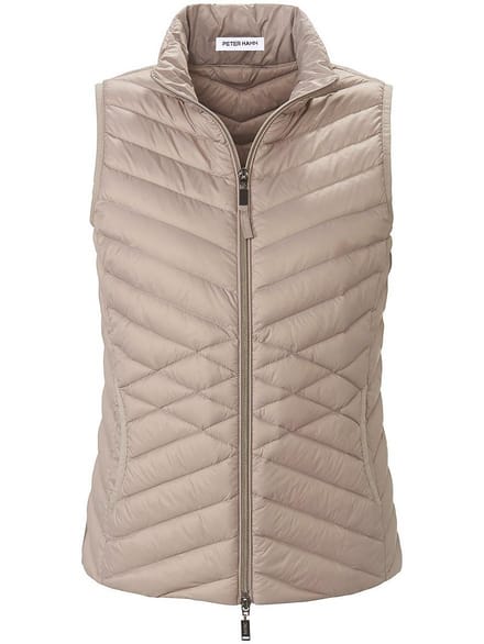 Donzen bodywarmer deelbare ritssluiting Van Peter Hahn beige