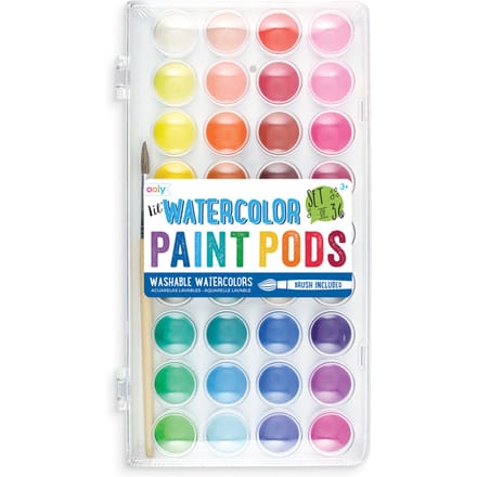 Ooly - Lil' watercolor paint pods - Waterverf - Set van 36 heldere waterverfkleuren