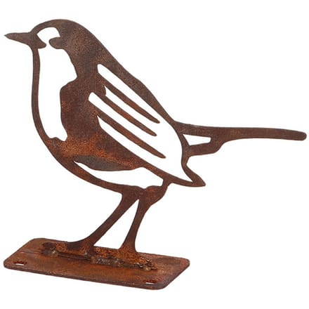 Esschert Design tuinbeeld roodborst van metaal roestkleurig decoratie.